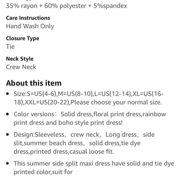 Casual Loose Sundress Long Dress Sleeveless Split Maxi Dresses Dress with Pocket - Picture 4 of 5